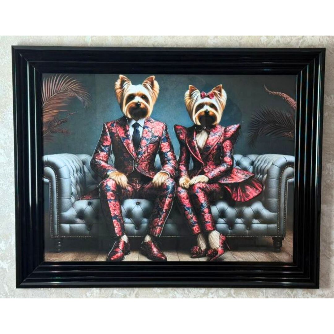 Pagazzi Lounge Terriers Wall Art with Black Frame