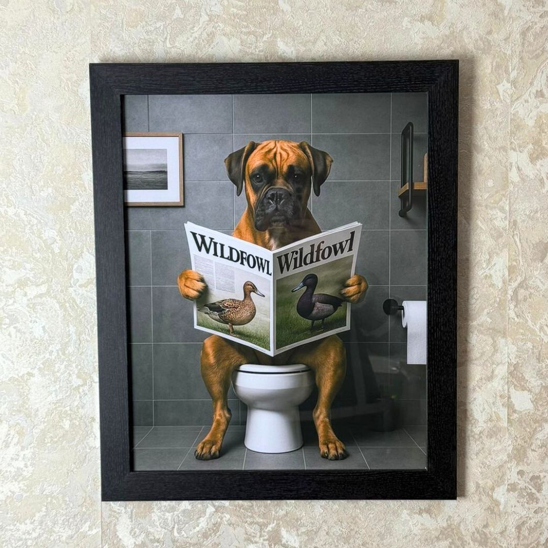 Pagazzi Lavatory Boxer II Wall Art with Black Frame