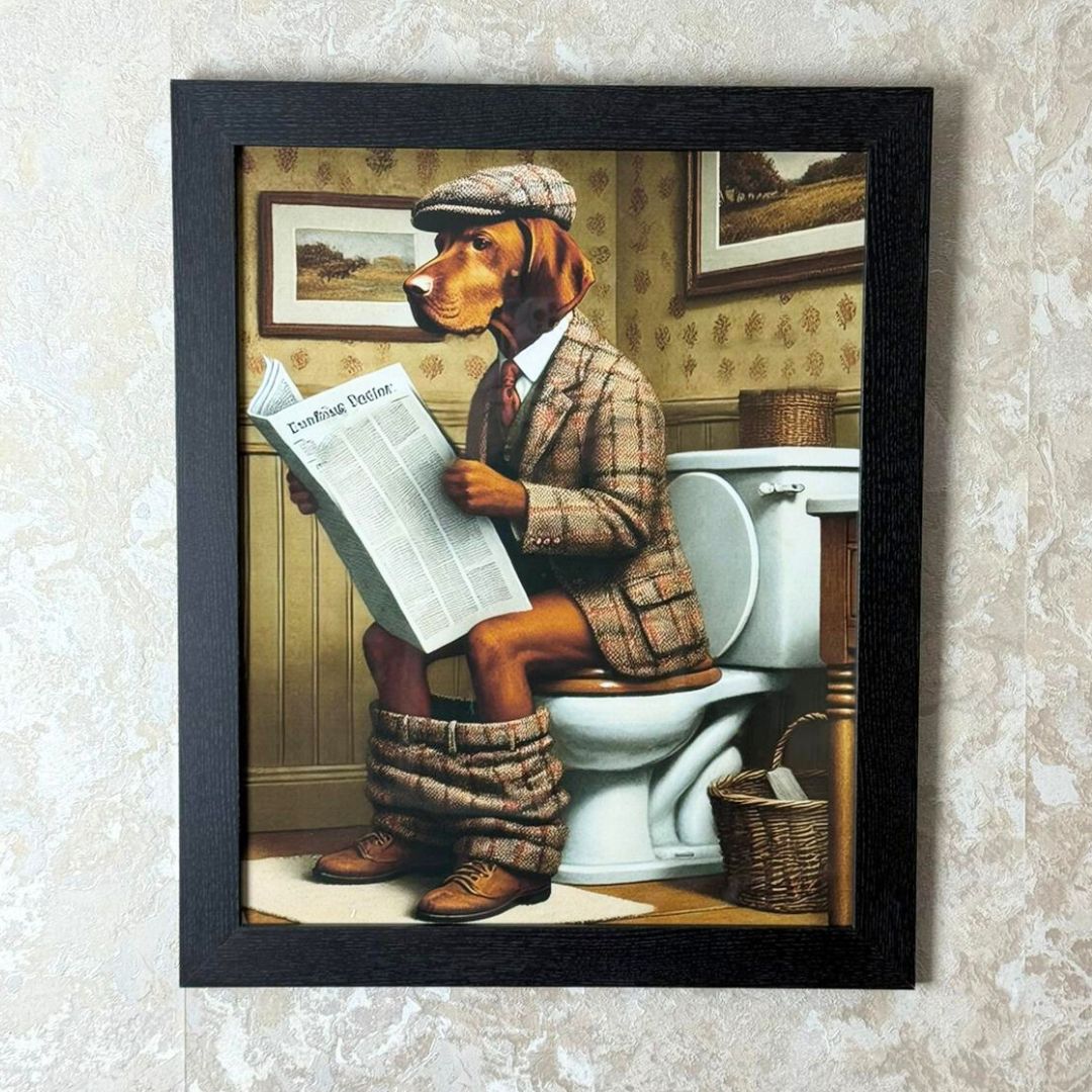 Pagazzi Lavatory Vizsla Wall Art with Black Frame
