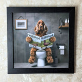 Pagazzi Lavatory Cocker Spaniel Wall Art with Black Frame