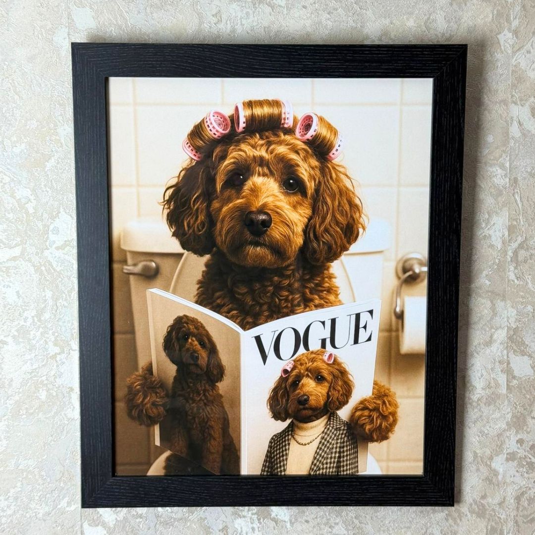 Pagazzi Lavatory Cockapoo Wall Art with Black Frame