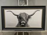 Pagazzi Highland Cow Framed Wall Art - 100x50cm