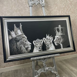 Pagazzi Lion Royal Family Liquid Artwork with Black Frame