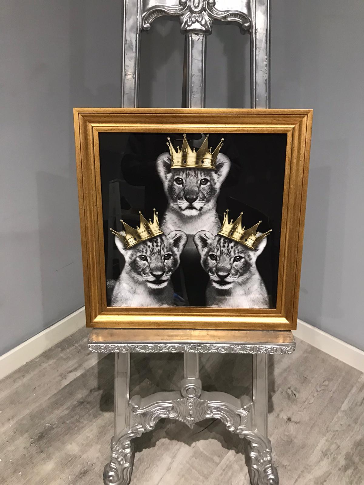 Pagazzi 3 Lion Framed Wall Art