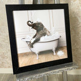 Pagazzi Elephant in the Tub Wall Art with Black Frame