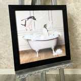 Pagazzi Penguins in the Tub Wall Art with Black Frame