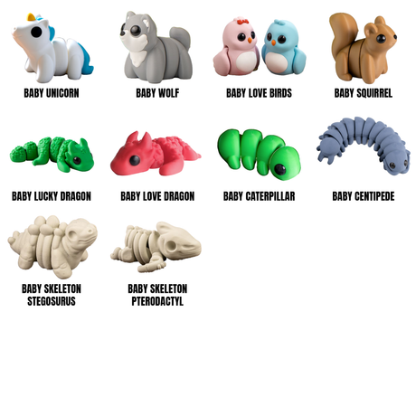 Filamora Studios Mini Fidget Animals Vol 2 Keyrings