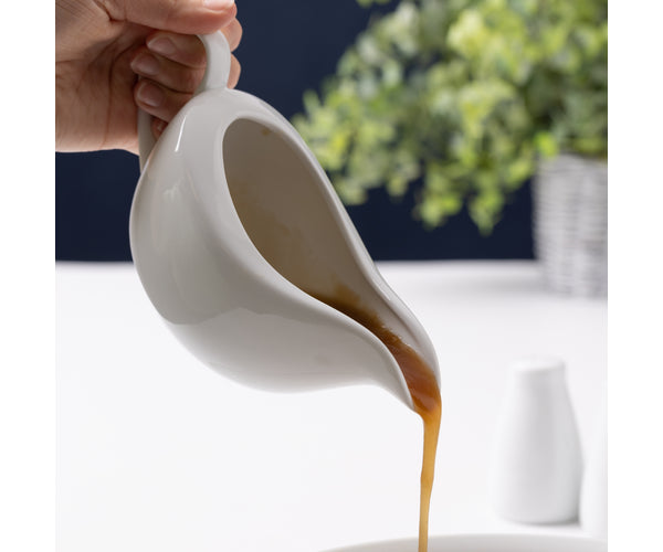 Price and Kensington Simplicity Porcelain Gravy Boat and Saucer, White