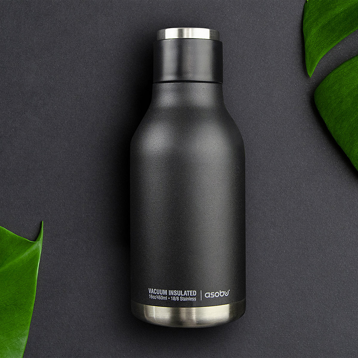 Asobu Urban Double Walled Stainless Steel Insulated Bottle, Black, 473ml