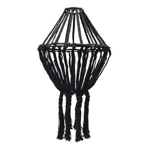 HatiNest Macrame Large Drop Chandelier - Black