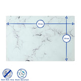 Rinkit Rectangle Glass Chopping Board Marble - 50cm x 40cm