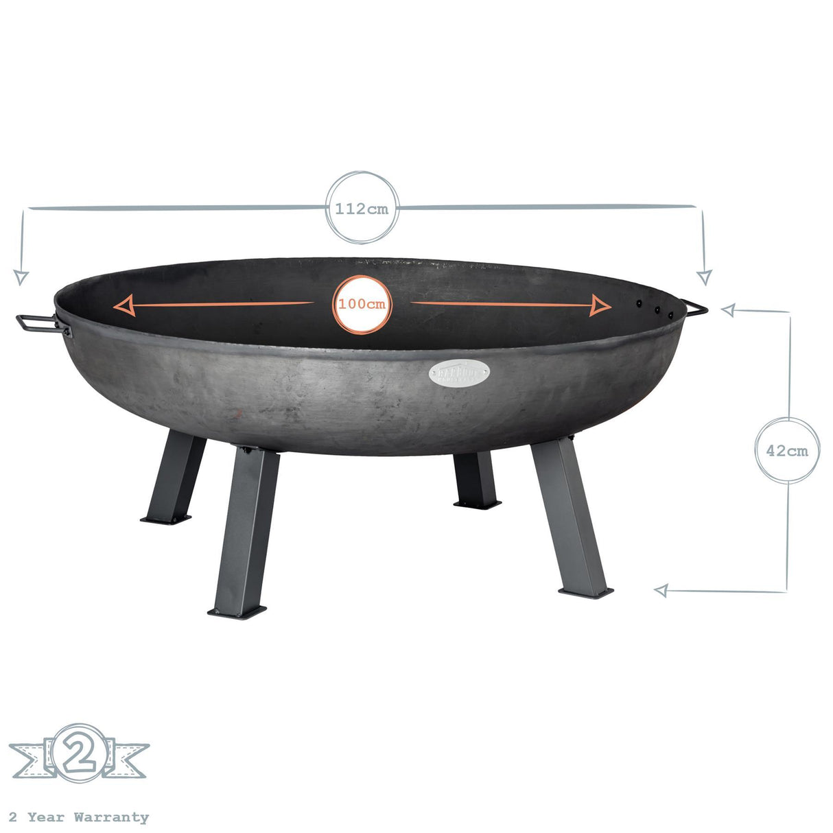 Rinkit XL Cast Iron Fire Pit - 100cm