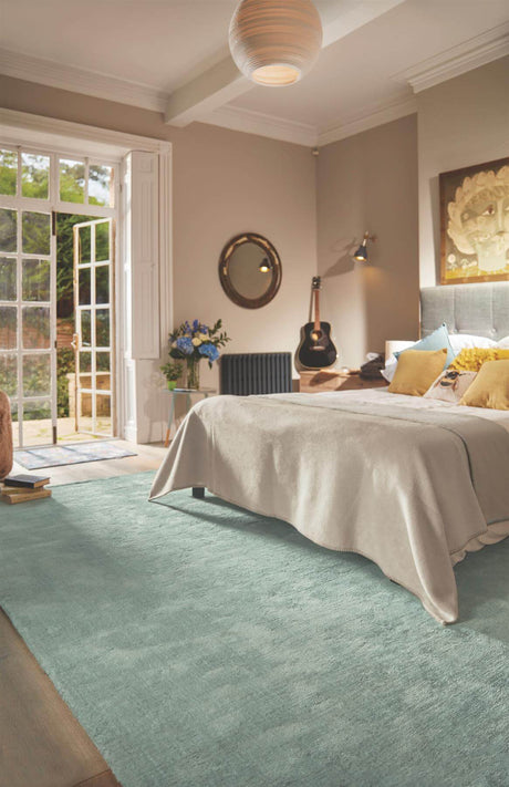 Hush Solid Aqua Luxury Rug by The Rugs
