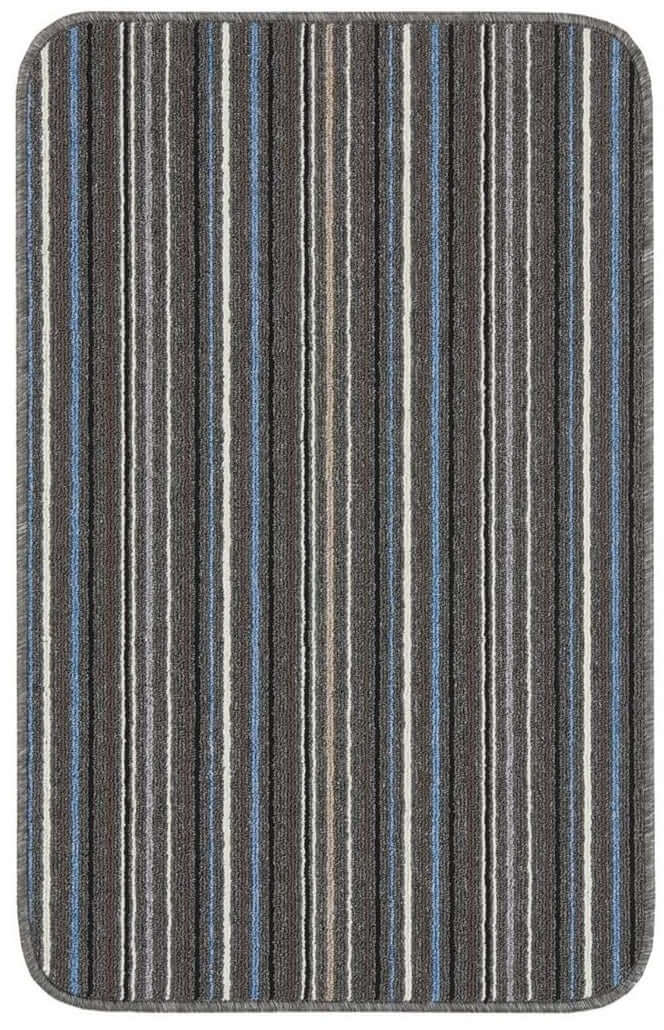 Stockholm Lead/Light Blue Washable Mat | The Rugs