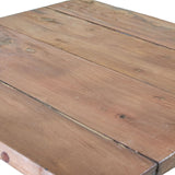 HatiNest Recycled Teak Wood Square Folding Coffee Table - 50x50x50cm