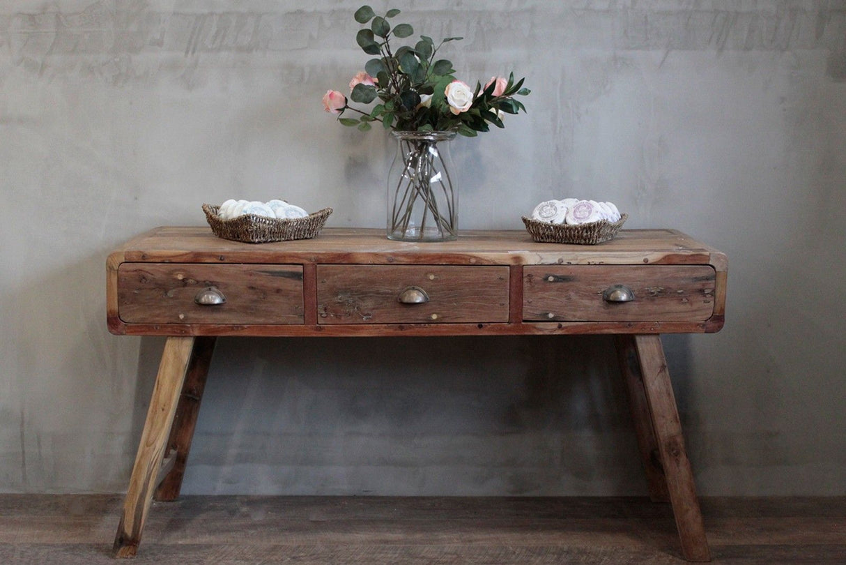 HatiNest Recycled Teak Wood Console Table - 150x50x80cm