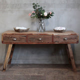 HatiNest Recycled Teak Wood Console Table - 150x50x80cm