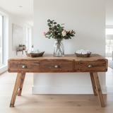 HatiNest Recycled Teak Wood Console Table - 150x50x80cm