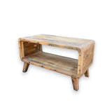HatiNest Recycled Teak Wood Small Rounded Coffee Table - 81x49x41cm