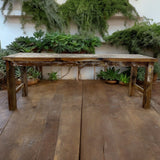 HatiNest Recycled Teak Wood Dining Table - 180x80x80cm
