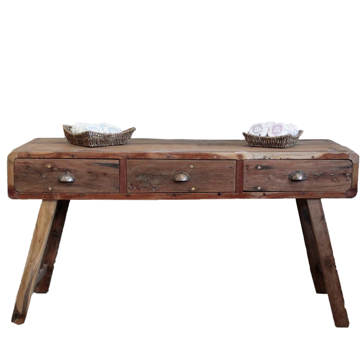 HatiNest Recycled Teak Wood Console Table - 150x50x80cm