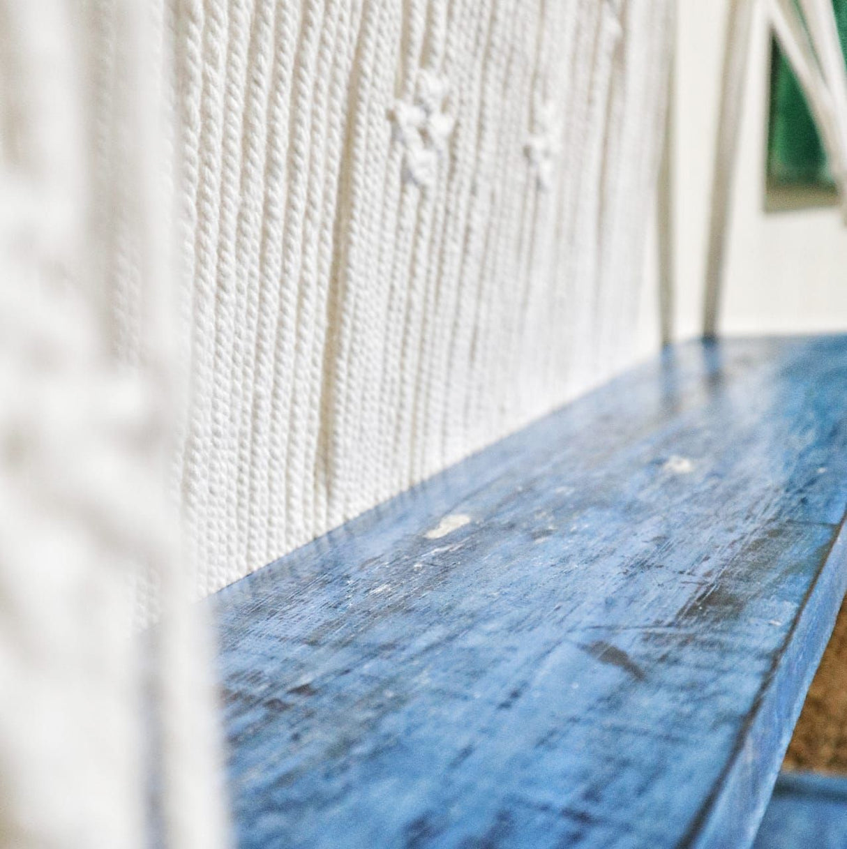 HatiNest Natural Macrame Hanging Shelves - Blue