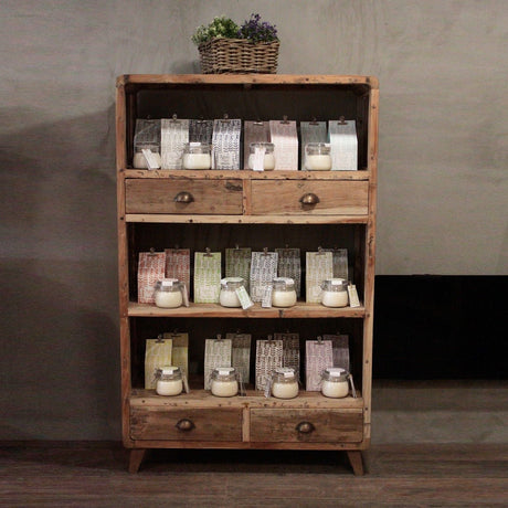 HatiNest Recycled Teak Wood Bookshelf Display - 100x40x160cm
