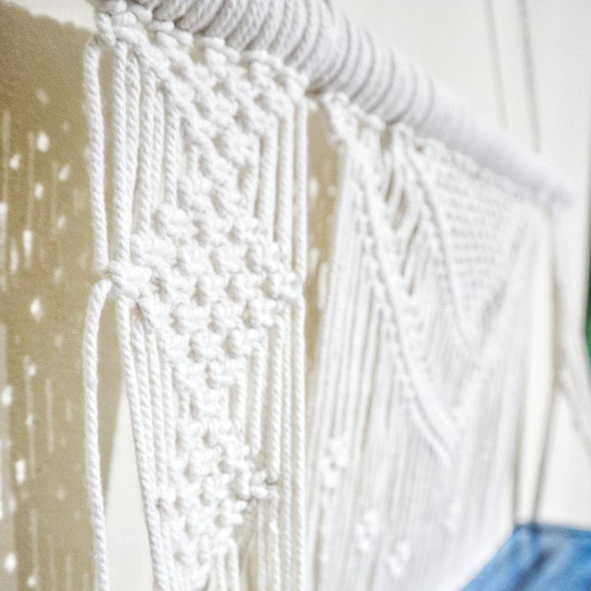 HatiNest Natural Macrame Hanging Shelves - Blue