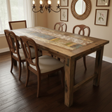HatiNest Recycled Teak Wood Dining Table - 180x80x80cm