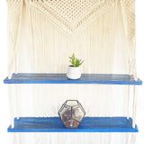 HatiNest Natural Macrame Hanging Shelves - Blue