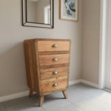 HatiNest Recycled Teak Wood 4 Drawers Storage Cabinet - 52x43x77cm