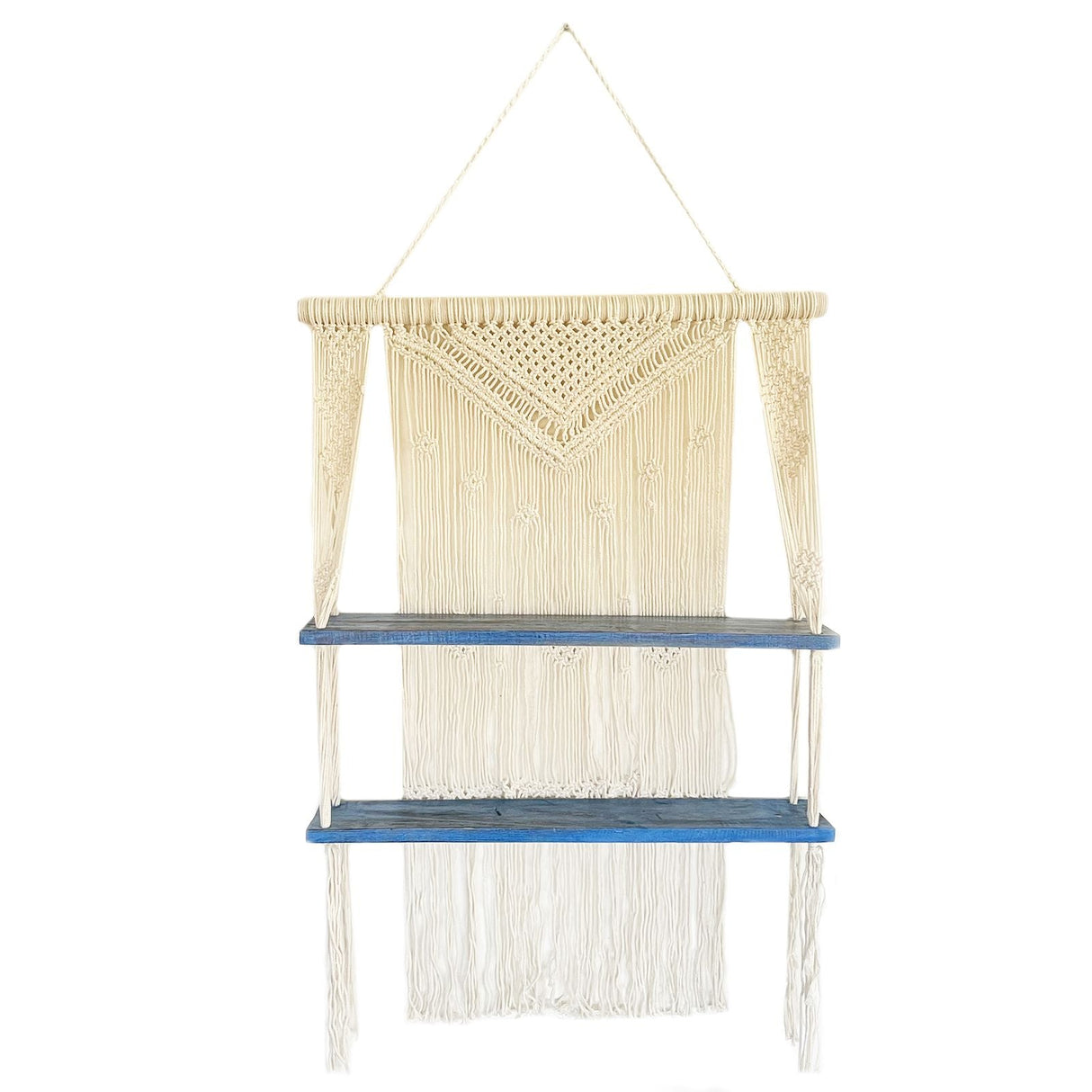 HatiNest Natural Macrame Hanging Shelves - Blue