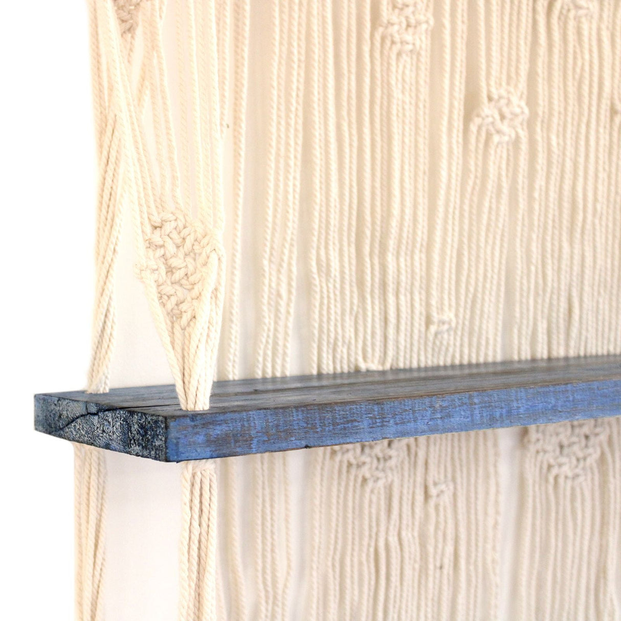 HatiNest Natural Macrame Hanging Shelves - Blue