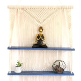 HatiNest Natural Macrame Hanging Shelves - Blue