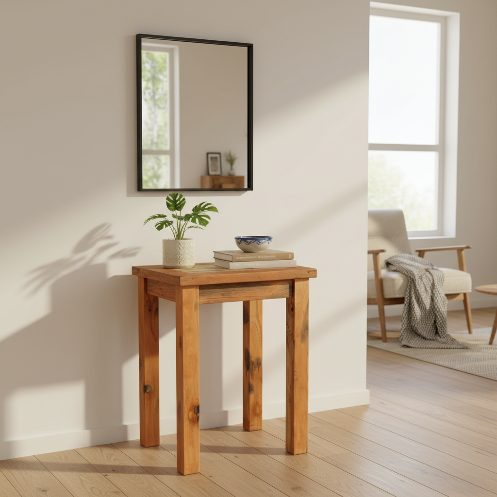 HatiNest Recycled Teak Wood Tall Kitchen or Hallway Table - 61x42x81cm