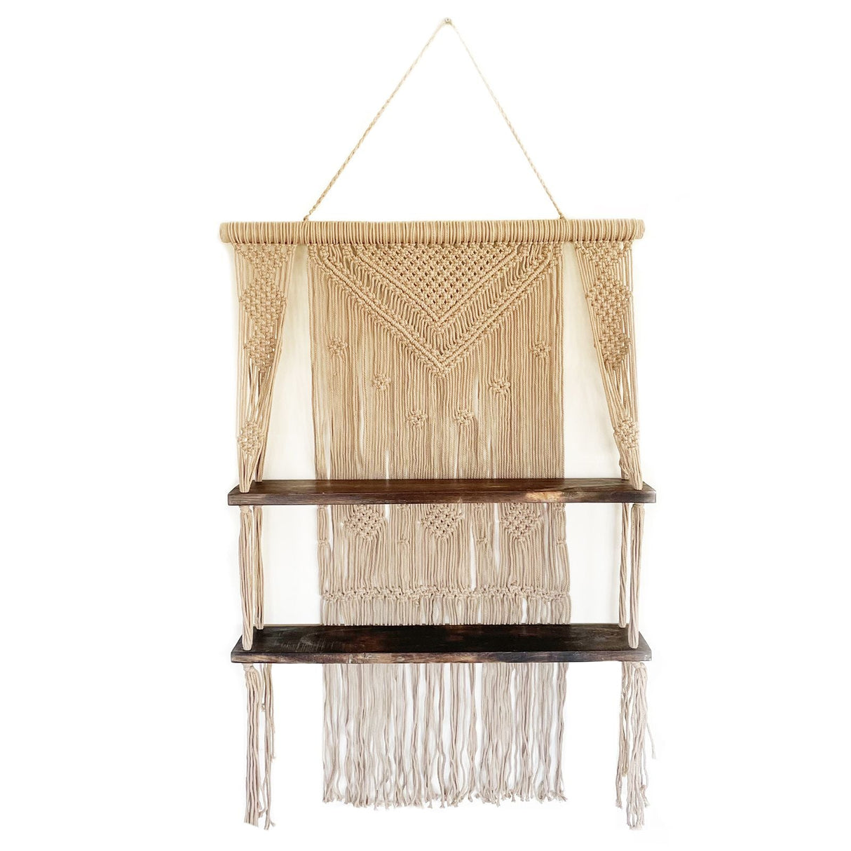 HatiNest Macrame Hanging Shelves - Brown
