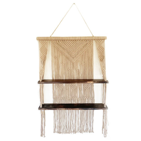 HatiNest Macrame Hanging Shelves - Brown