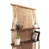 HatiNest Macrame Hanging Shelves - Brown