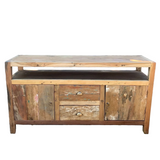 HatiNest Recycled Teak Wood Large TV Stand - 140x40x75cm