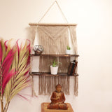 HatiNest Macrame Hanging Shelves - Brown