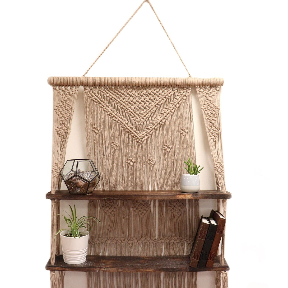 HatiNest Macrame Hanging Shelves - Brown