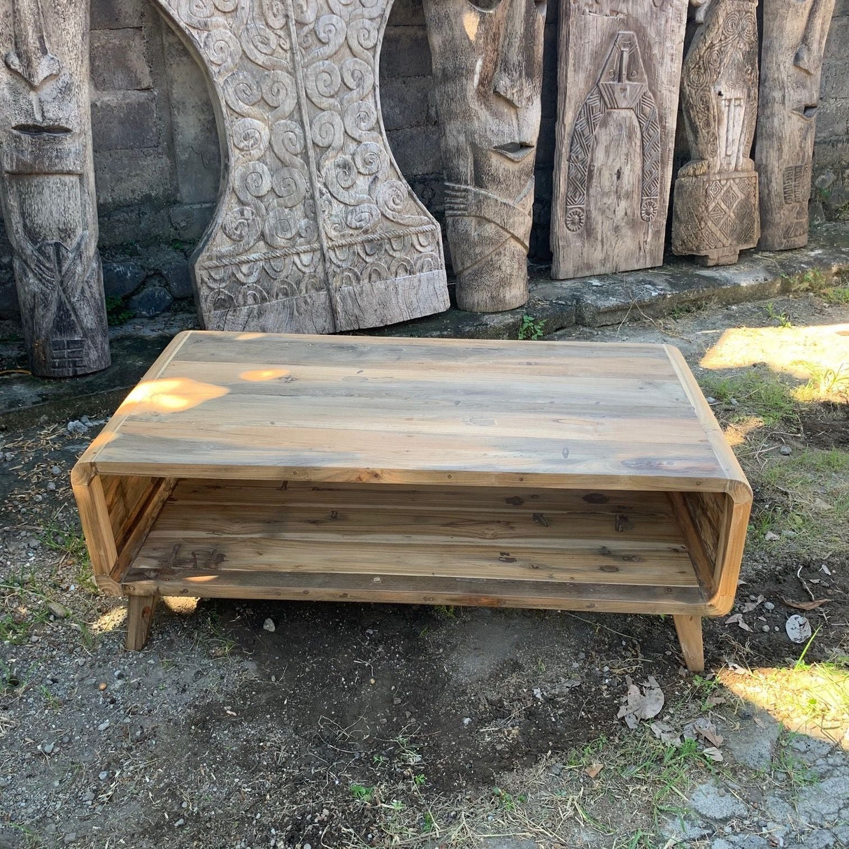 HatiNest Recycled Teak Wood Large Coffee Table - 122x61x41cm