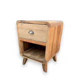 HatiNest Recycled Teak Wood Round Bedside Table - 45x37x57cm