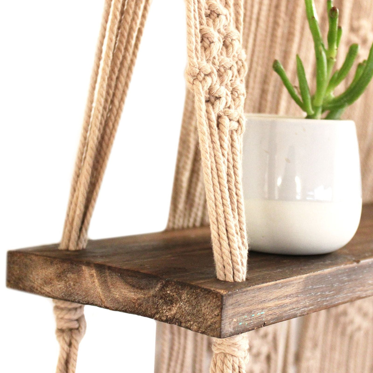 HatiNest Macrame Hanging Shelves - Brown