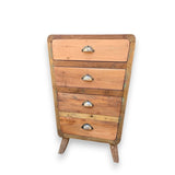 HatiNest Recycled Teak Wood 4 Drawers Storage Cabinet - 52x43x77cm