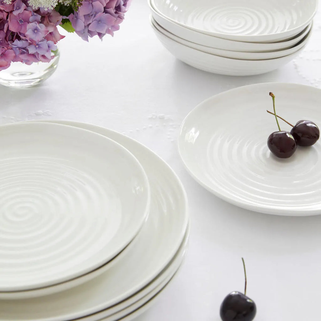 Portmeirion Sophie Conran Porcelain Coupe Buffet Plates, Set of 4 ,White