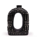 HatiNest Oval Donut Shaped Dry Flowers Vase Chocolate - 23cm
