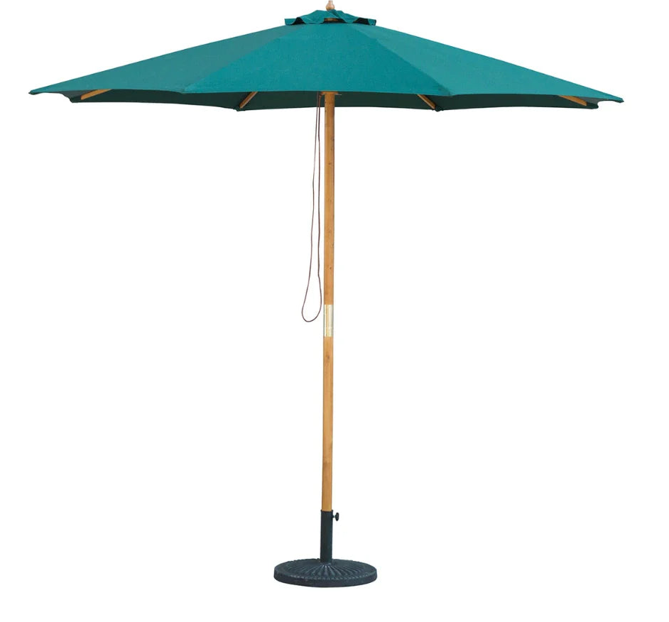 MINT Outdoor Bali Hunter Green Wooden Parasol - 2.85m