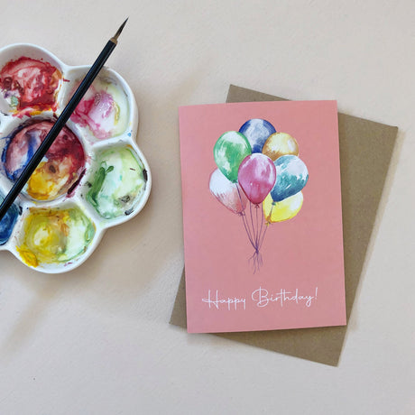 Balloons Birthday Card | Katie Hipwell Design
