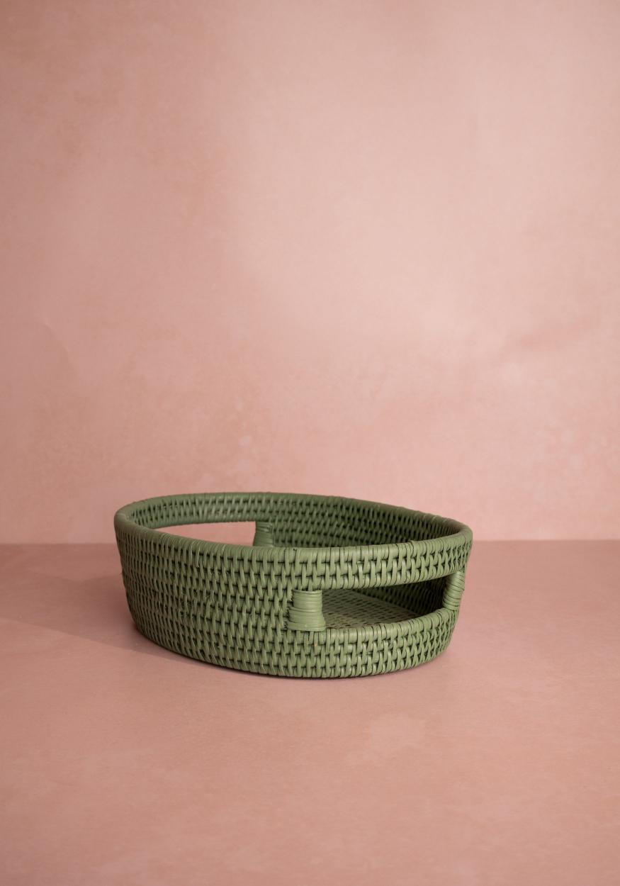Casa by Josephine Jenno Cotswolds Oval Rattan Basket Green - Set of 2